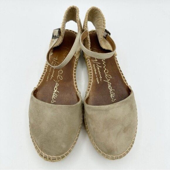 Gaimo Espadrilles Sz EU 38 (8 US) Soft Camel Suede.Metallic Gold Platform Ankle - Picture 5 of 12